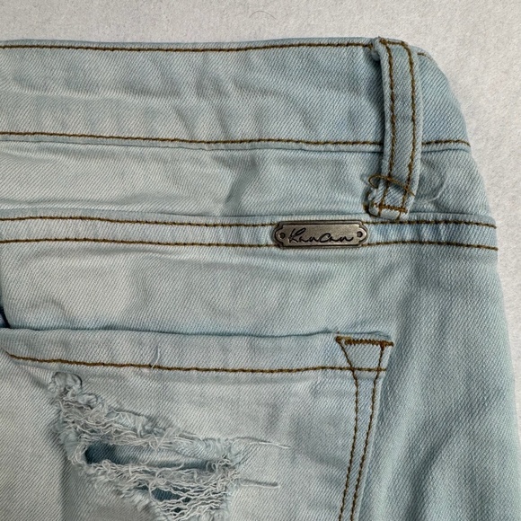 Kancan Straight Leg Jeans Womens Size 11/29 Light Wash Mid Rise Distressed - Picture 13 of 13